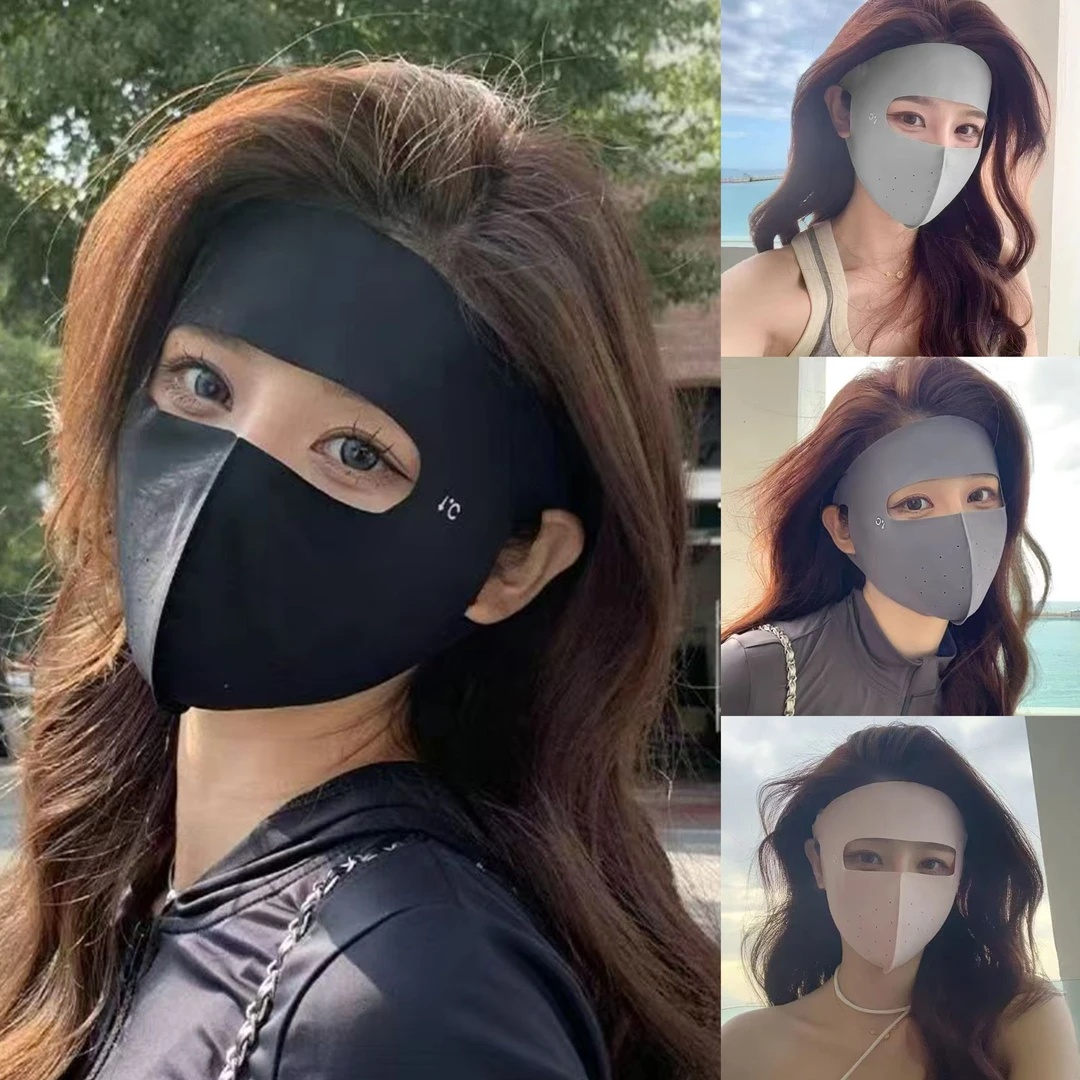 2025新款防晒面罩玻尿酸款脸基尼轻薄女遮阳防紫外线全脸防护透气