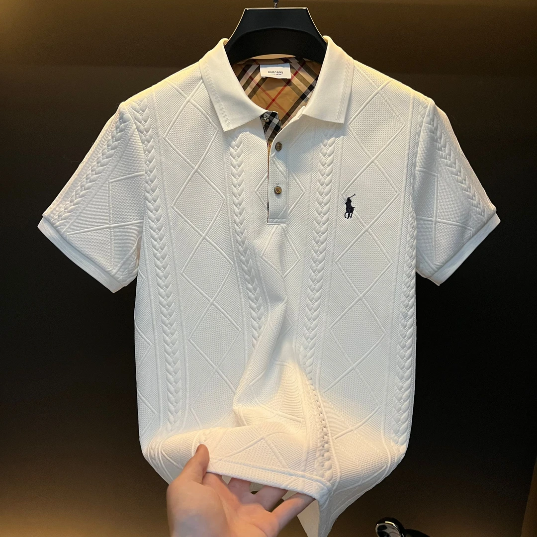 【小宋】欧洲站新款轻奢潮牌男士POLO衫时尚潮流翻领半袖T恤