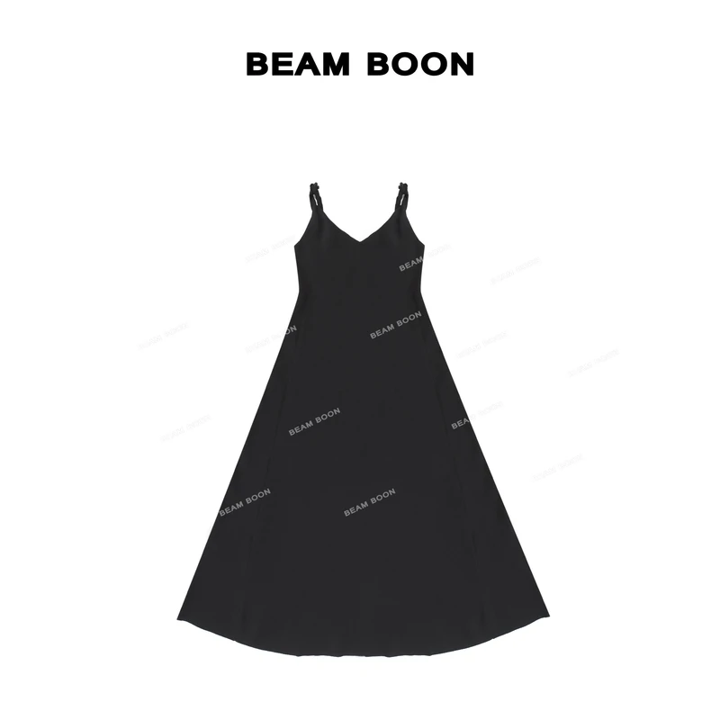 Beam Boon【扬州漫】黑科技四面弹立裁曲线鱼尾开衩吊带连衣裙