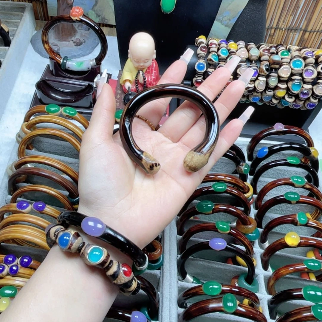 大理石磁石黑藤无节黑色开口