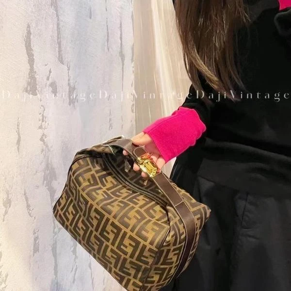 大吉中古/fendi芬迪老花大饭盒手提包