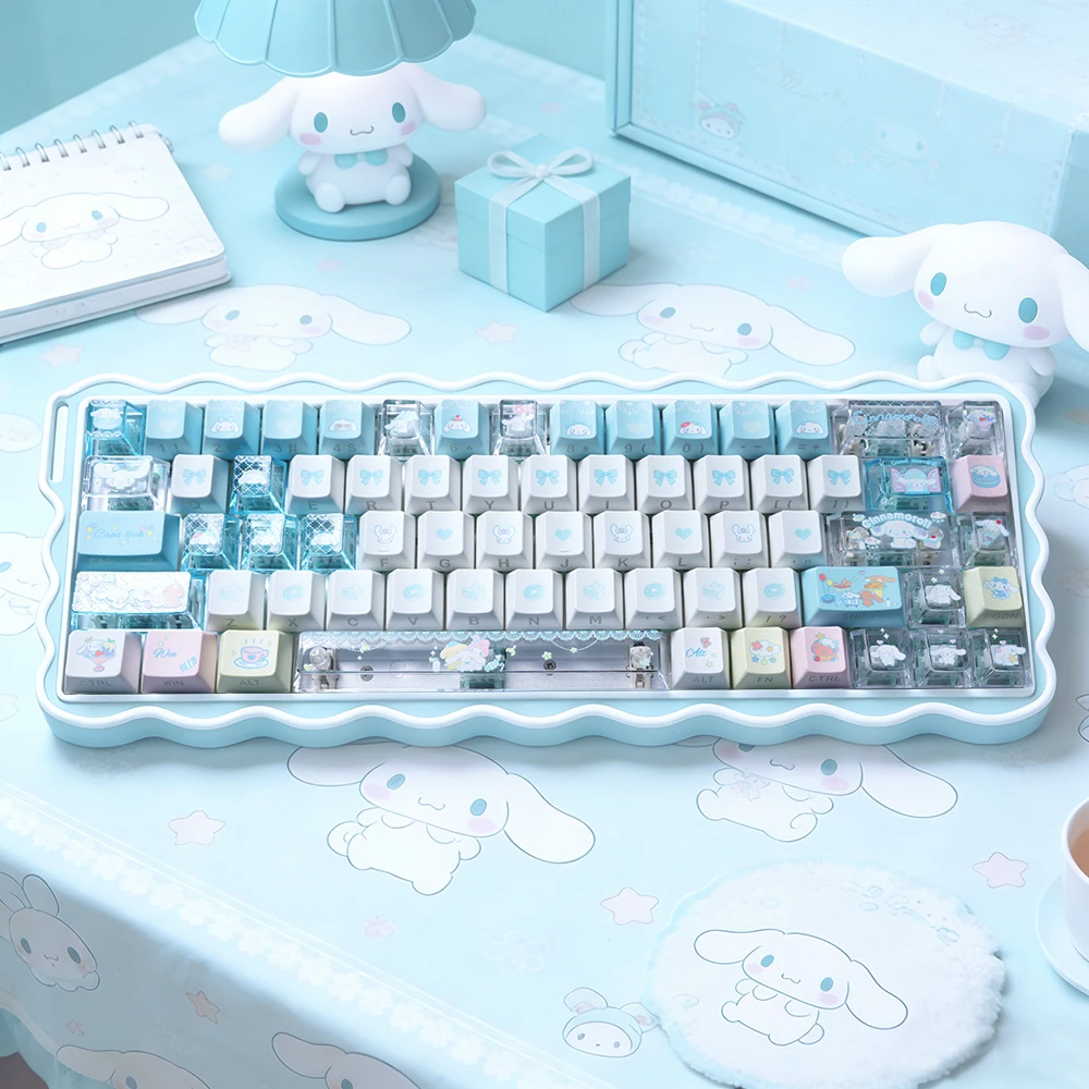 玉桂狗键帽原厂侧刻透光PBT+PC个性增补适配磁轴迈从75机械键盘