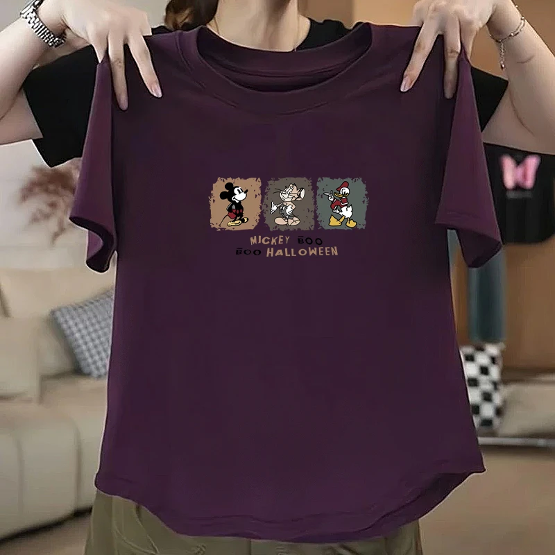 正肩紫色复古短袖t恤女夏季2025年新款修身洋气减龄显瘦别致上衣