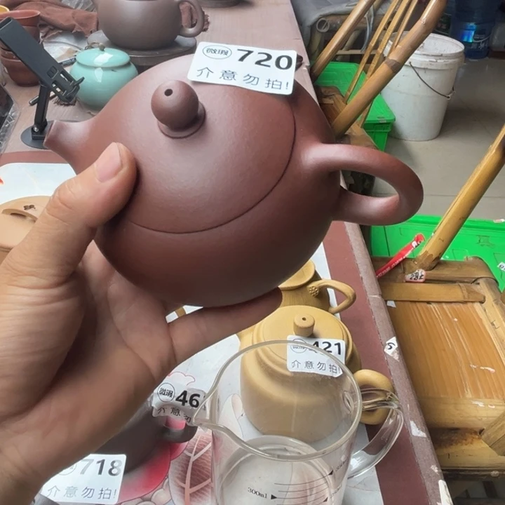 茶壶紫砂紫泥西施410左右瑕疵