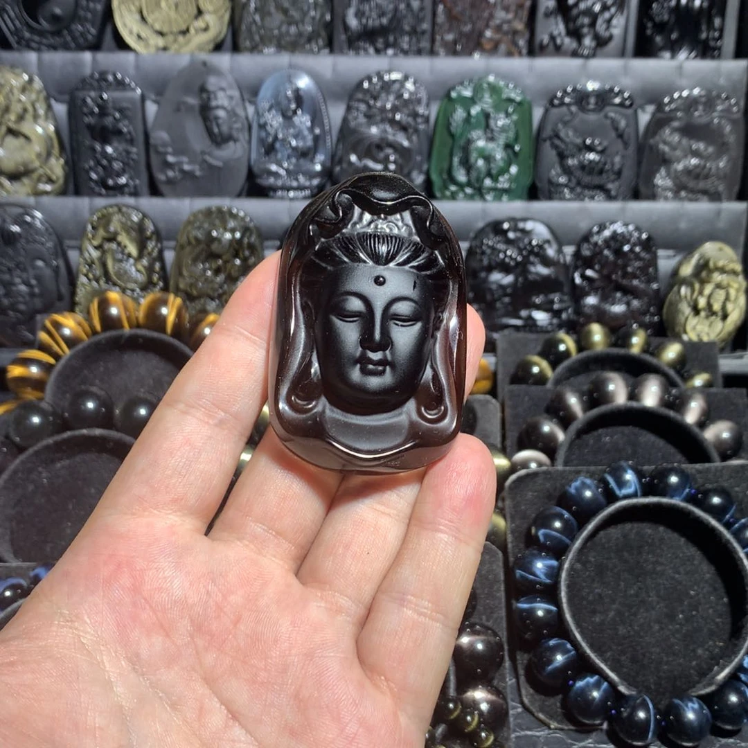 黑曜岩未镶嵌颈饰孤***