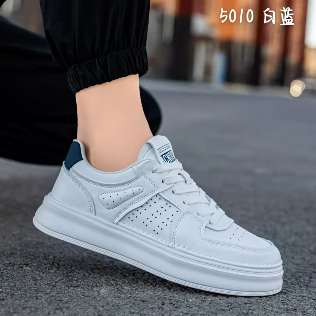 春夏冲孔透气小白鞋男鞋新款春季板鞋时尚男鞋男士潮流潮鞋低帮