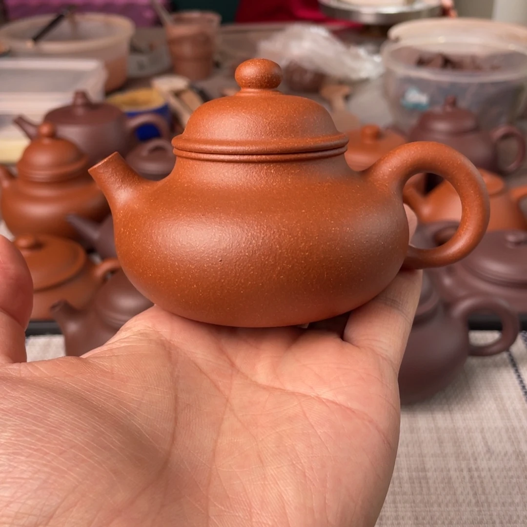 茶壶紫砂半手工红降坡容天壶140cc