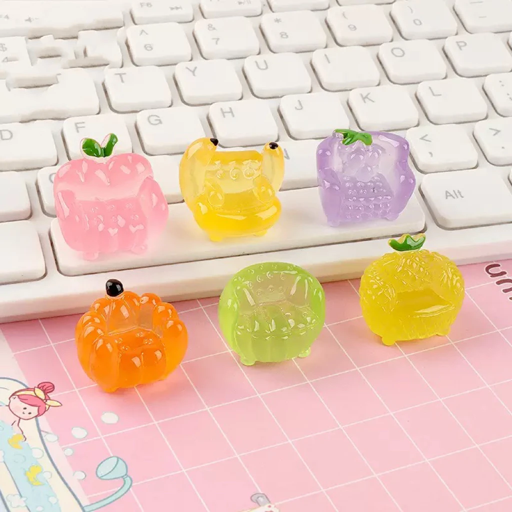 【直播拆】夜光水果沙发仿真diy配件小摆件迷你饰品扣椅子卡通