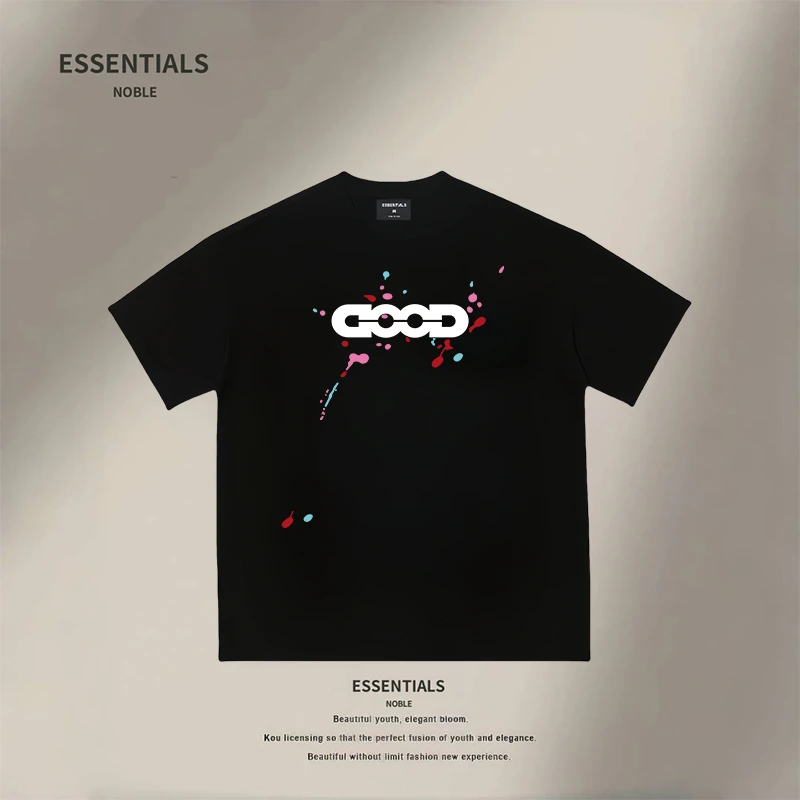 夏季新款潮牌复古高街情侣短袖T恤男士美式宽松印花T恤