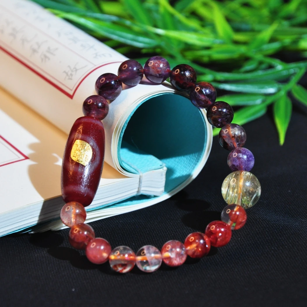 【龙老板】18K金麒麟驭財胶花幽灵水晶手串A1110047