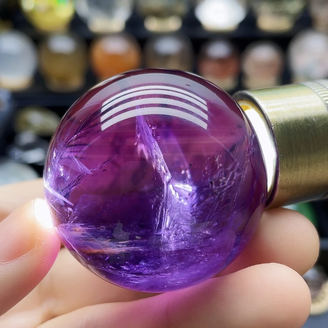 未镶嵌珠宝半成品水晶天然紫水晶43.8mm