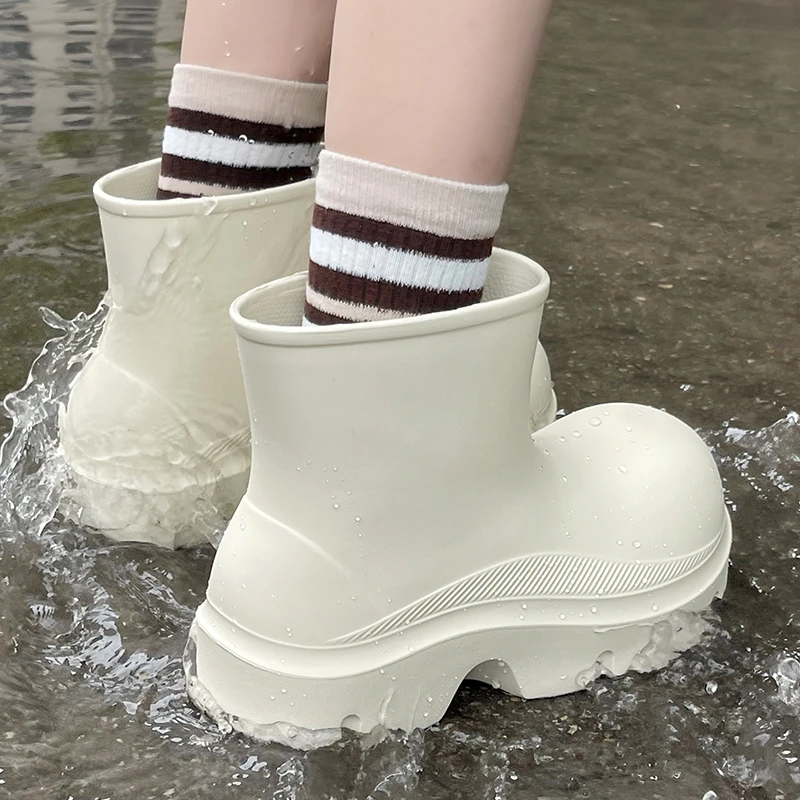 时尚厚底增高雨鞋女款夏季2025新款百搭防滑中筒雨靴轻便耐磨水鞋