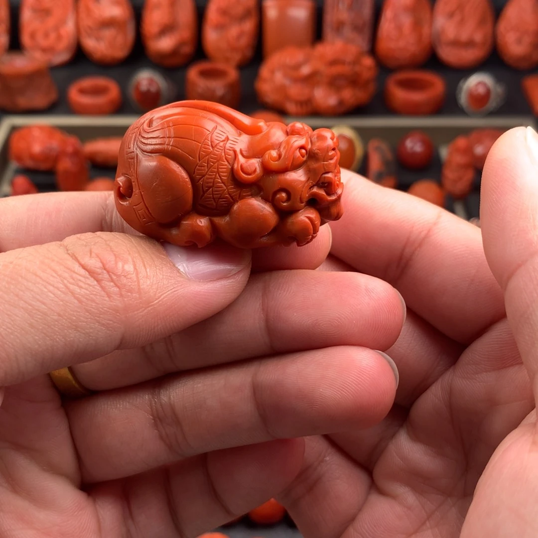 南红玛瑙貔貅吊坠26+未镶嵌