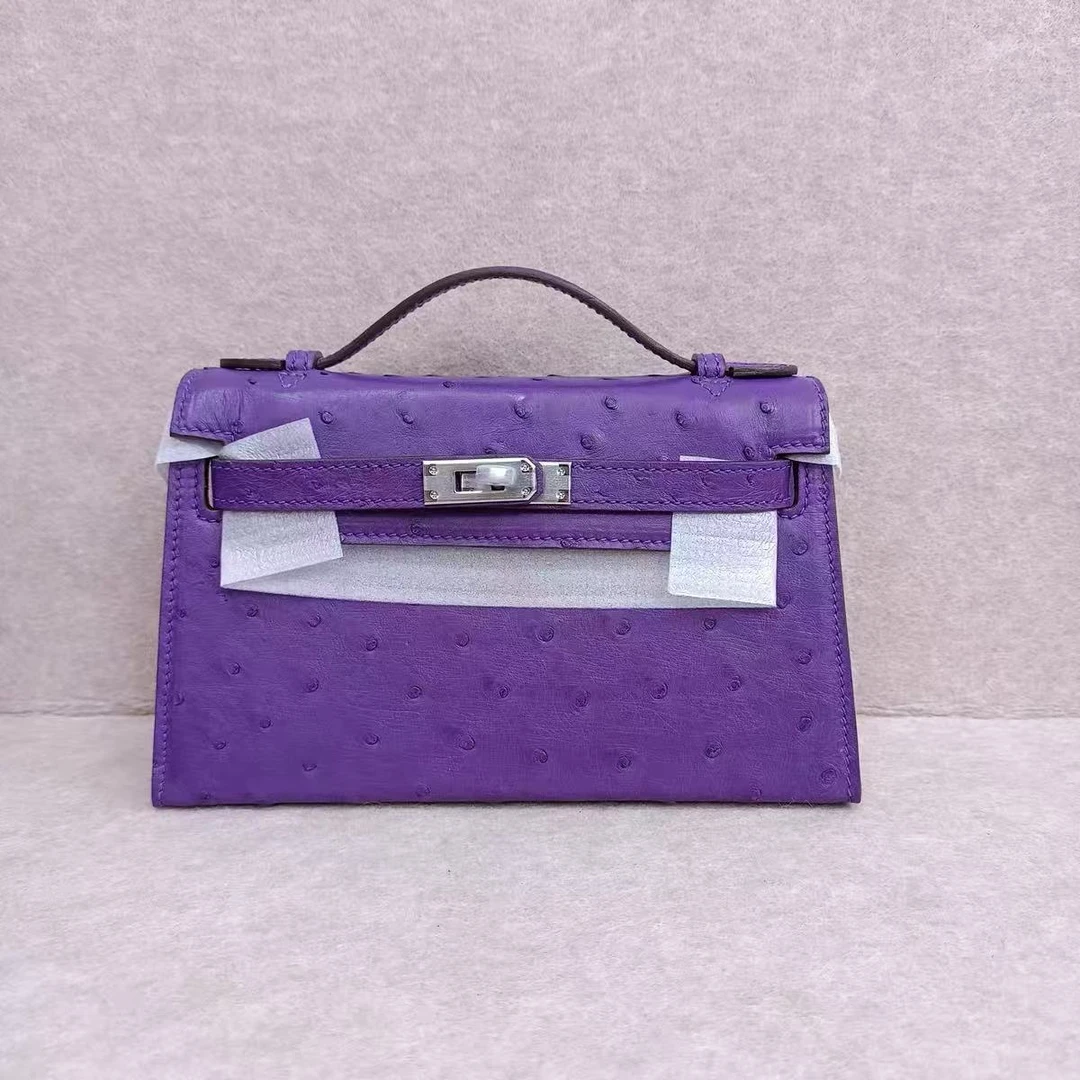 稀有皮鸵鸟皮高端单肩斜挎手提女包