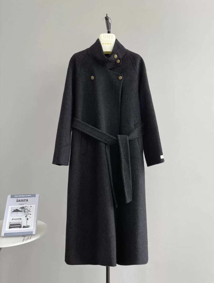 【静尚家】找到对应价格下单。双面呢大衣百搭时尚气质网红中长款