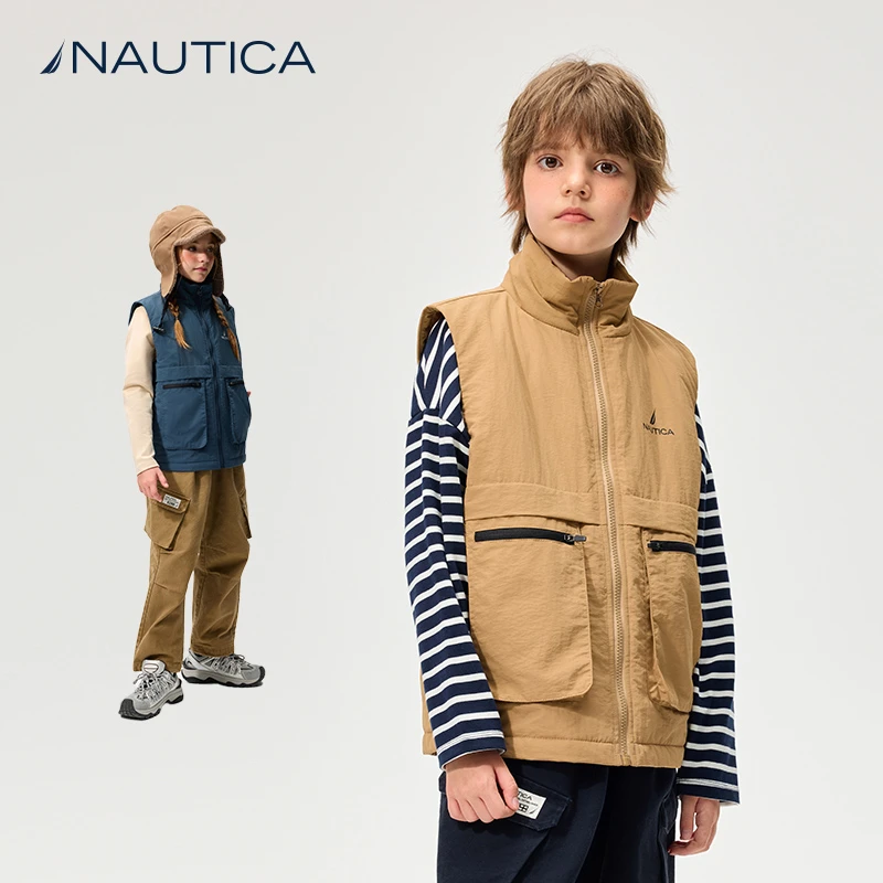 NAUTICA童装 【夹棉】工装马甲秋冬季儿童户外耐磨防泼水