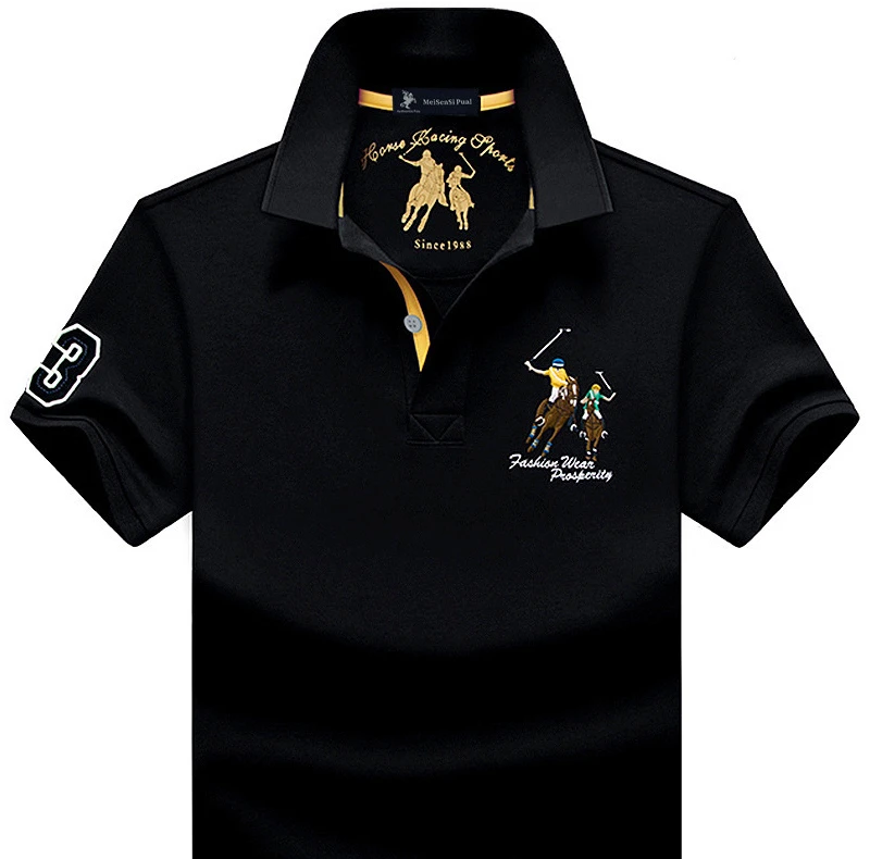 POLMAQIU夏季高端名牌保罗POLO衫短袖T恤翻领宽松半袖男装体恤潮