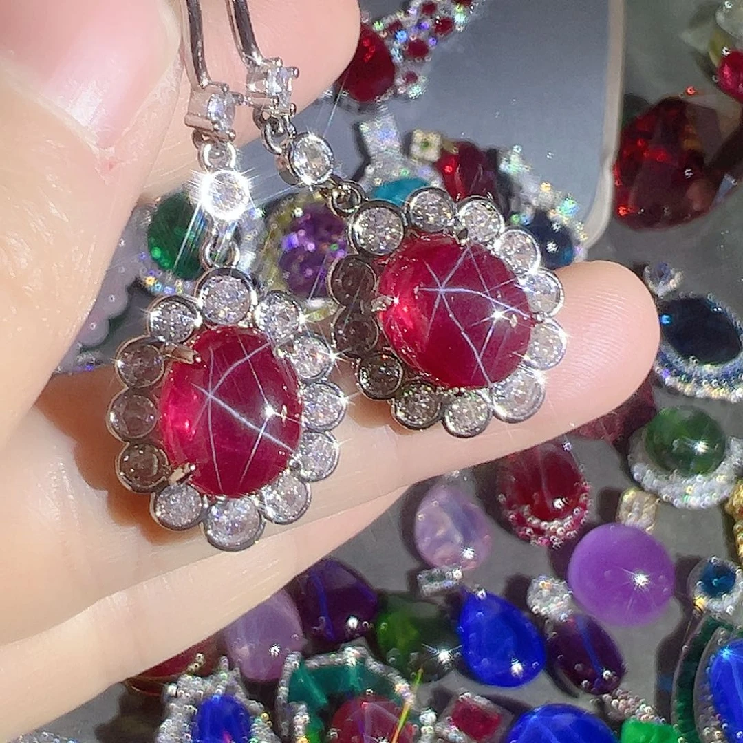 花岗石钨合金红色蓝色吊坠