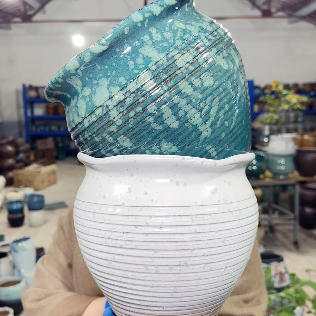 紫砂花盆高18口20