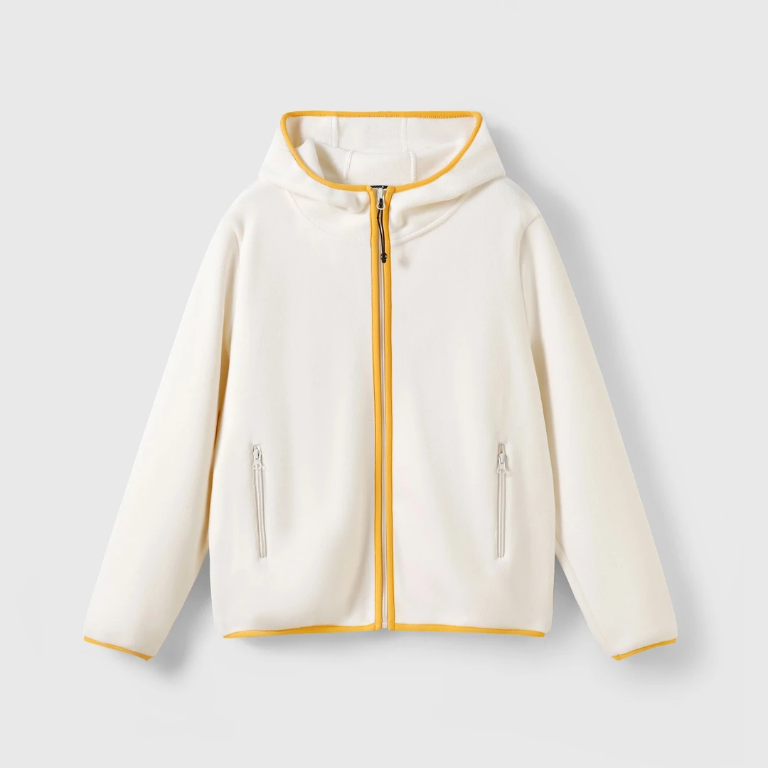 女士秋冬款时尚撞色边设计感小众连帽摇粒绒保暖卫衣25-10