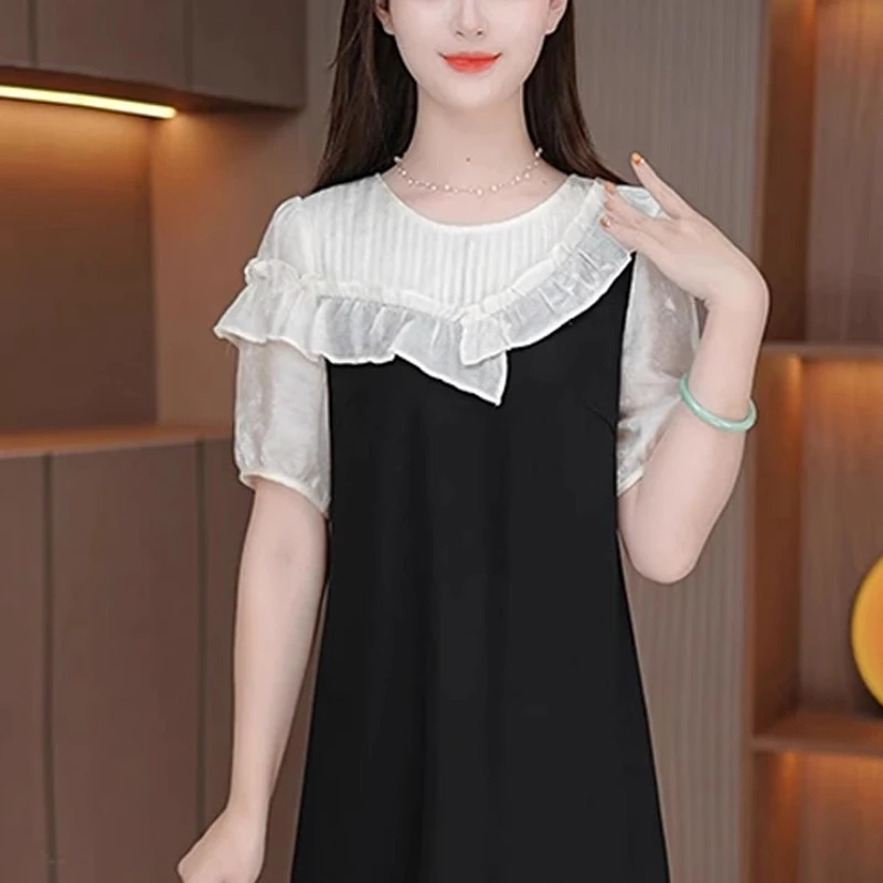 2025夏季新款优雅日常中长裙百搭时尚减龄遮肚气质大码女装中长裙