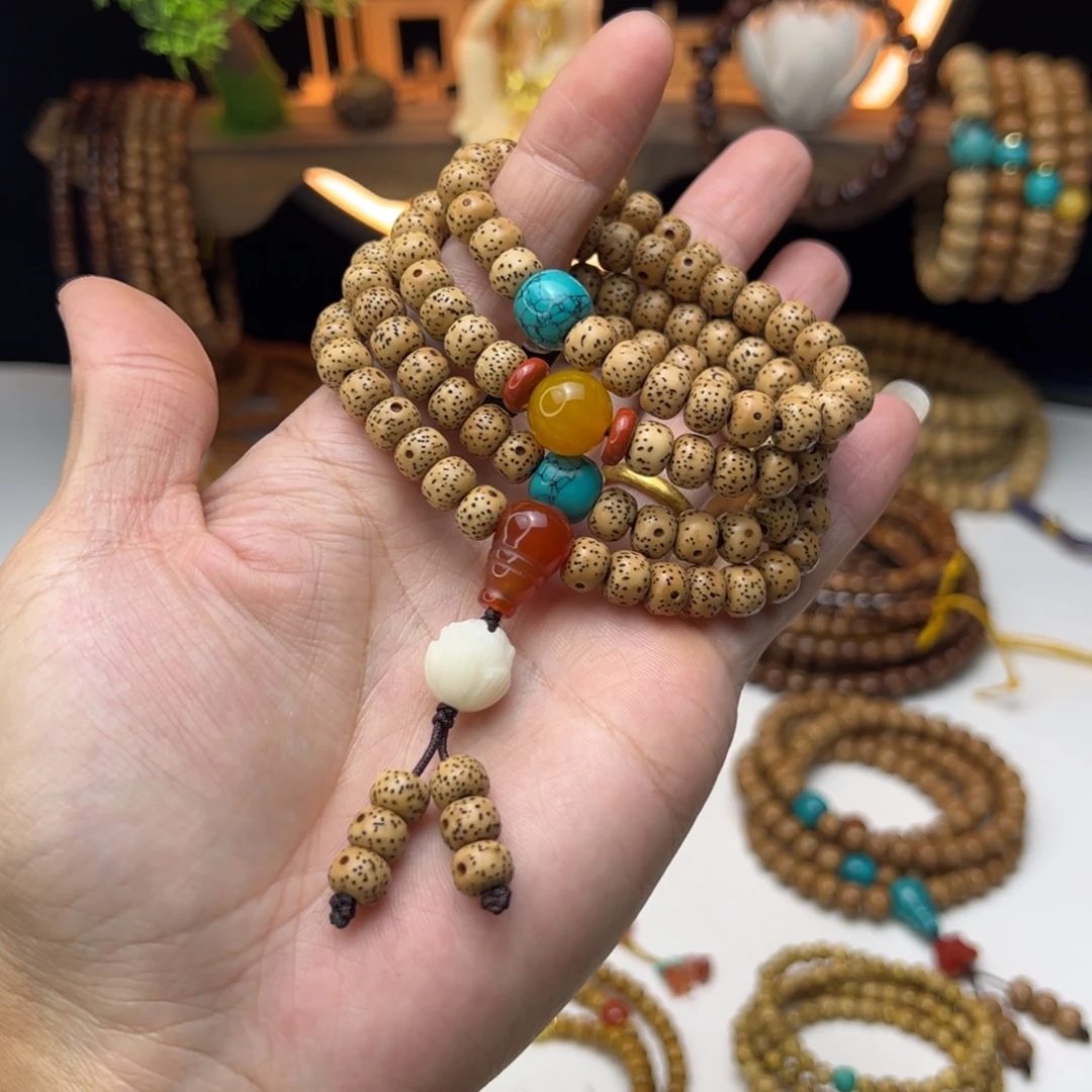 玫***座吊坠星月菩提星月菩提老陈籽8×6mm