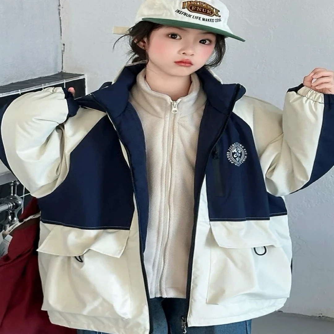 295-沫弛尔女大童秋冬夹外套2025秋冬新款中大童外套