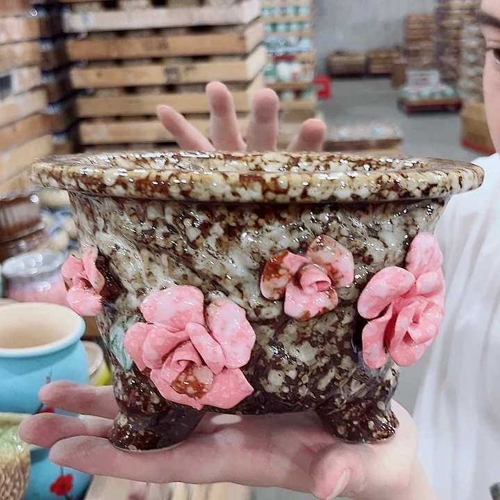 有孔.凑单10元陶瓷花盆发货！