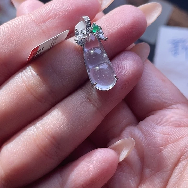 石英质玉银S925镶嵌颈饰