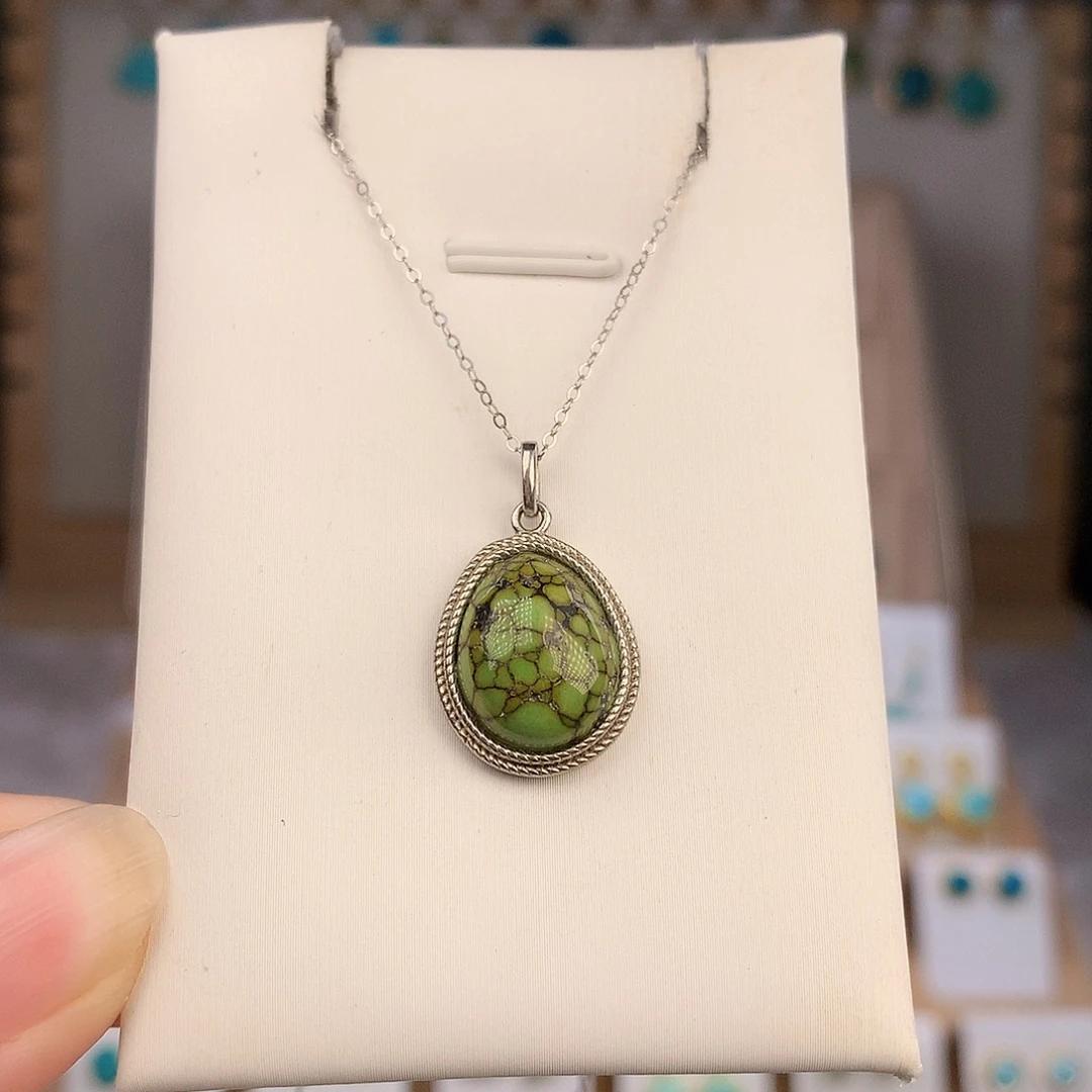 绿松石银S925镶嵌颈饰