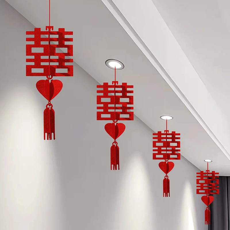 婚房喜字立体挂饰结婚布置新房灯笼男方婚礼装饰用品大全喜庆挂件