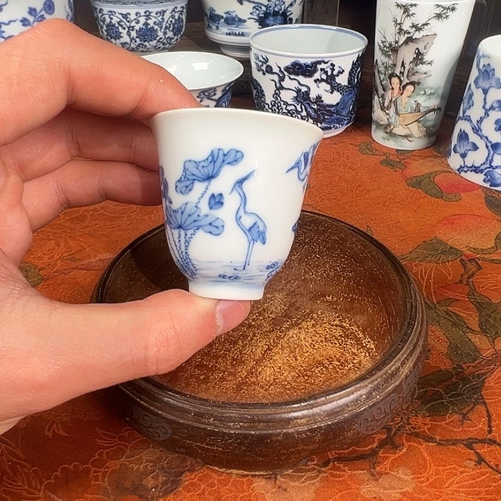 杯子陶祖传窑&续真 柴窑 荷花露丝小花神杯