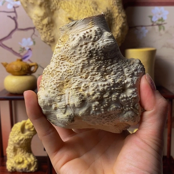 香榧木可****啊黄杨木手把件