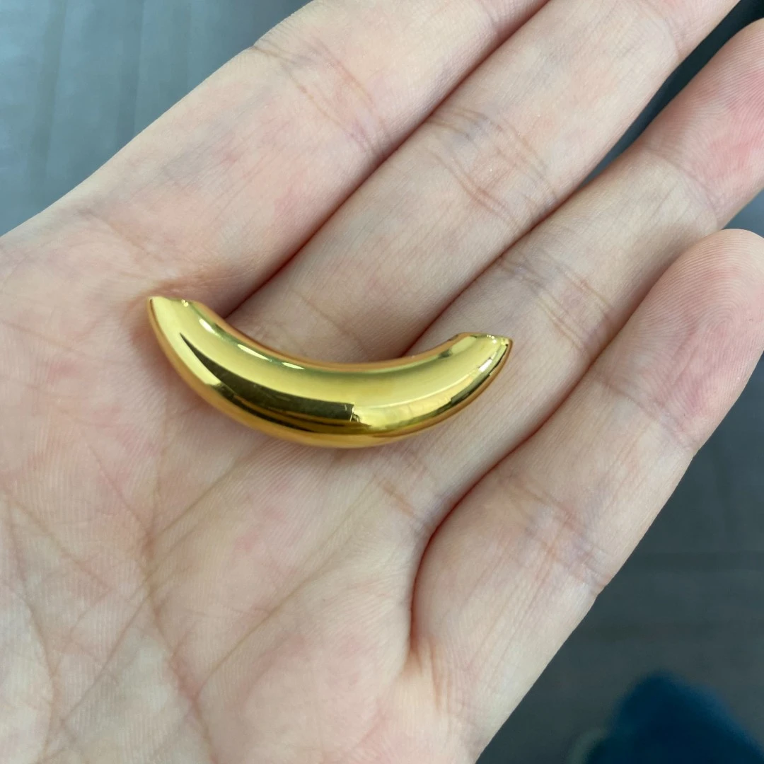 月牙弯管通孔 足金999