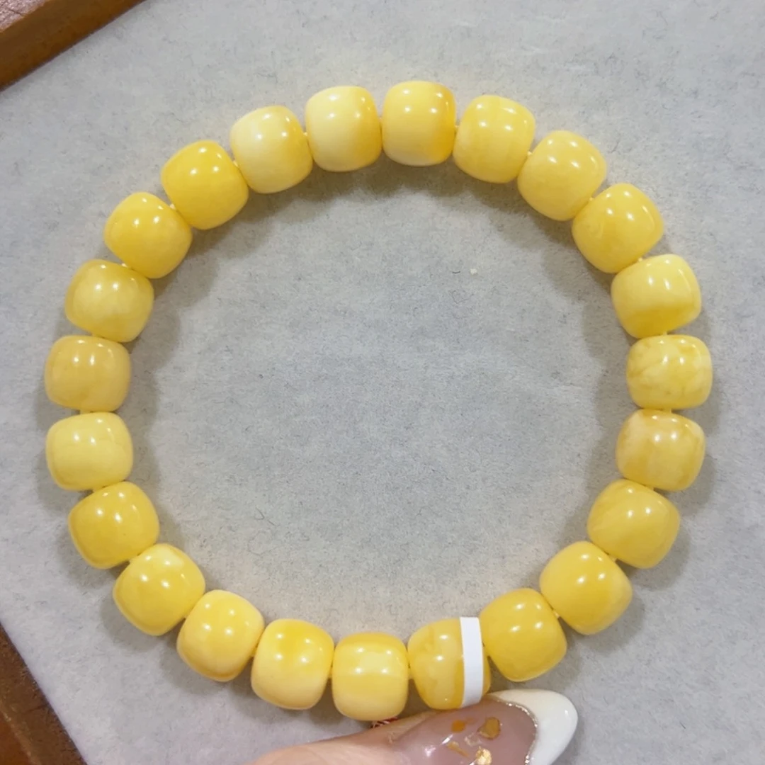 蜜蜡手链未镶嵌9.2m浓蜡奶黄
