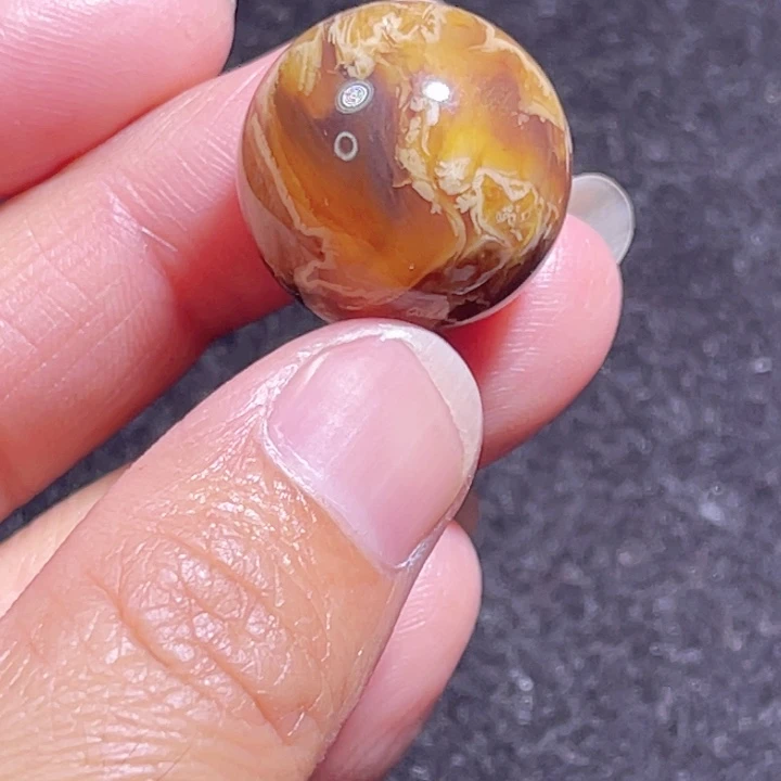 裸石琥珀未镶嵌天然缅甸琥珀溶洞蜜20.5mm