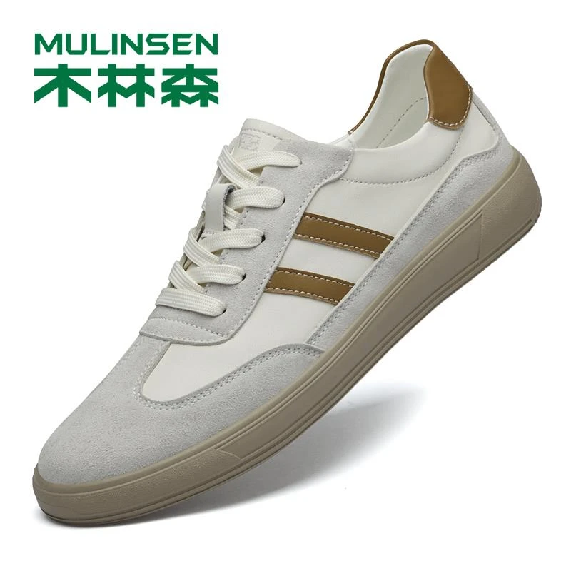 木林森男鞋2025新款正品透气休闲皮鞋男百搭韩版舒适软皮男款潮鞋