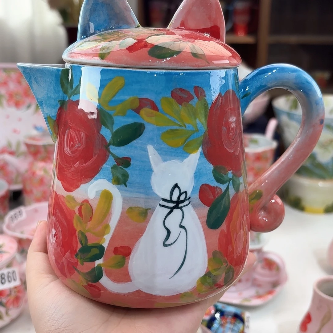 景德镇手绘高温釉下彩陶瓷茶具