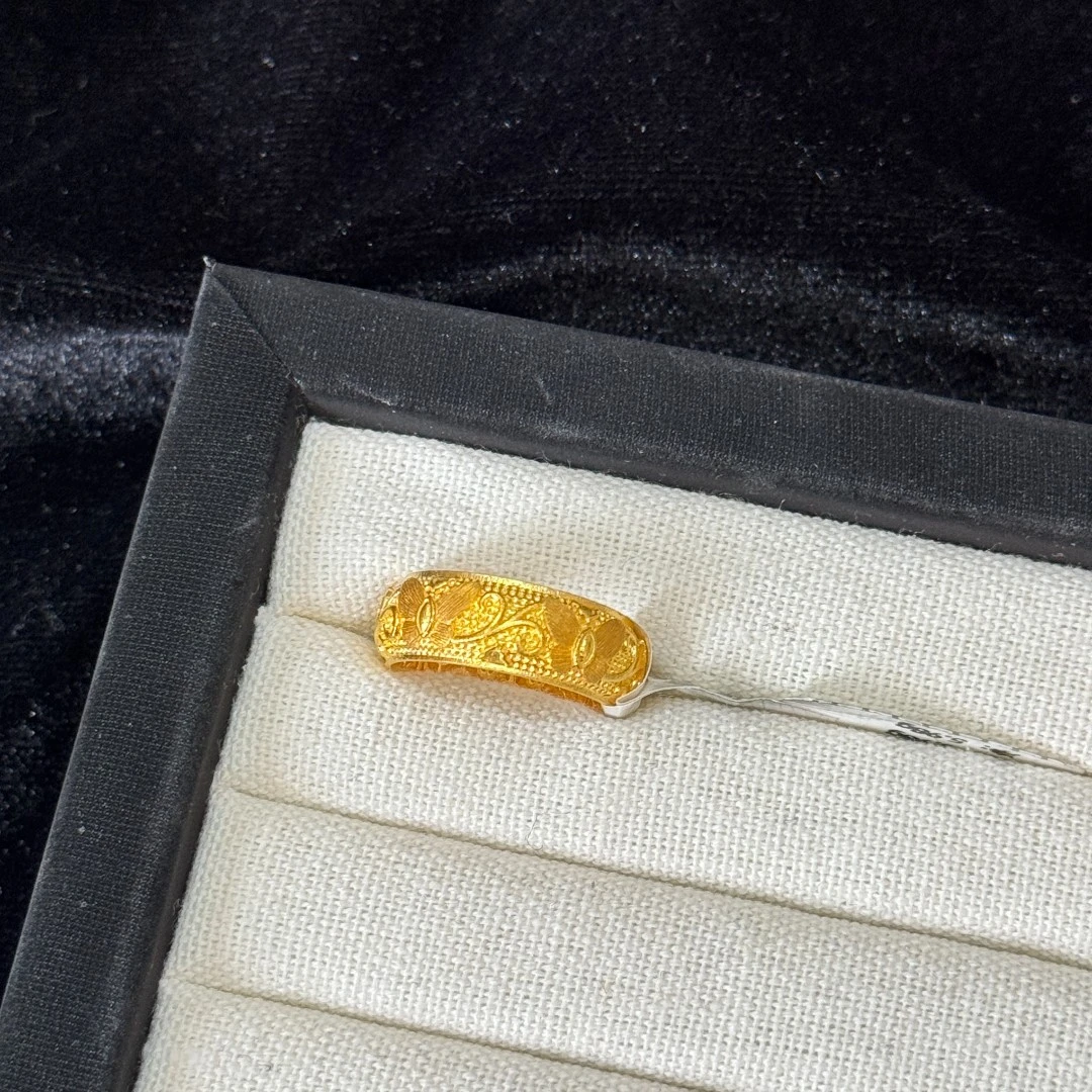 阿敏专属-Q/J【宽版拉丝蝴蝶戒指】足金999,精品戒指17圈