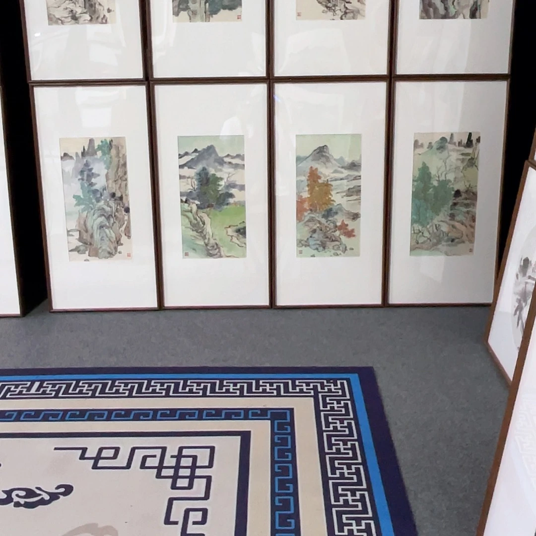 国画手绘画作品带框