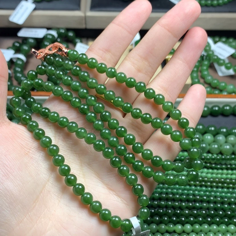 【闪购商品】和田玉（碧玉）颈饰未镶嵌曼****?6m m