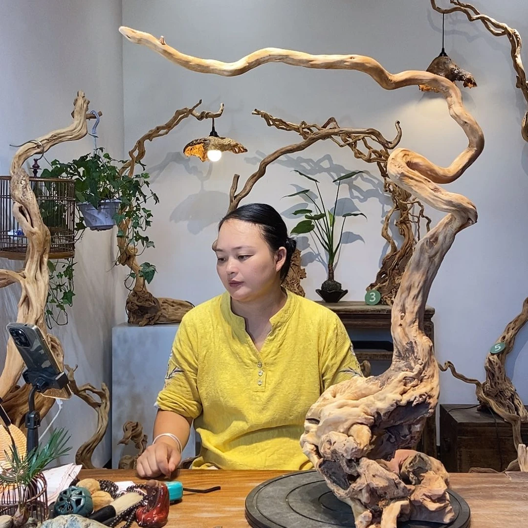 ༺***༻天然根雕陶制艺术品