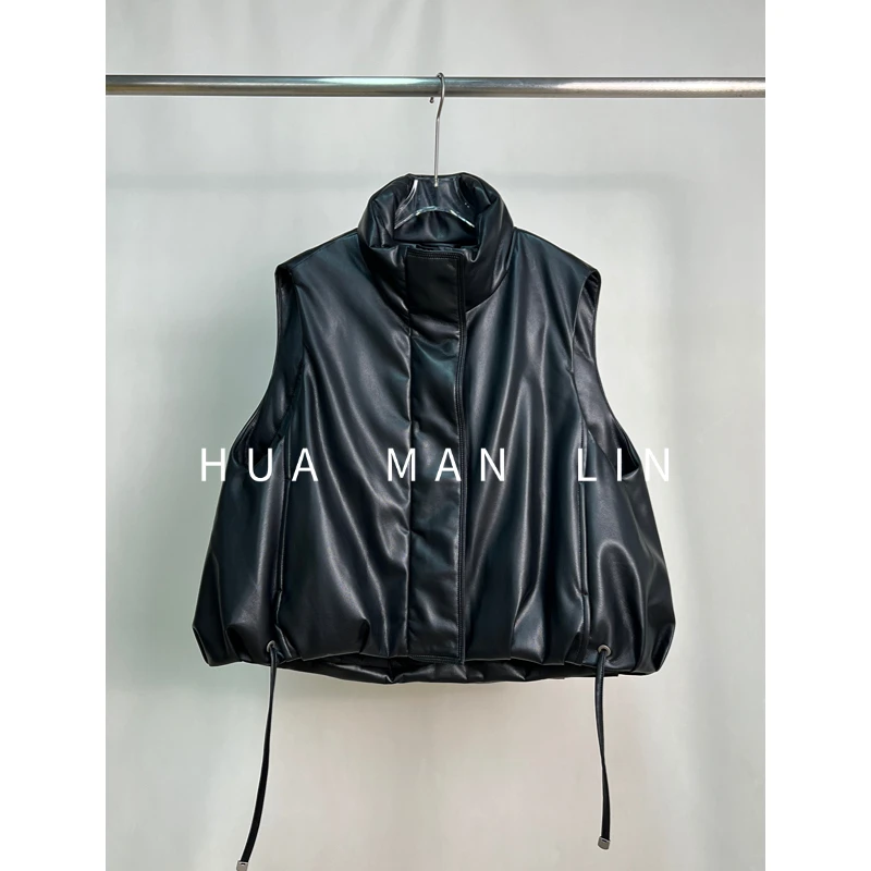 【花满林】时尚站领填充物鹅绒羽绒马夹26366