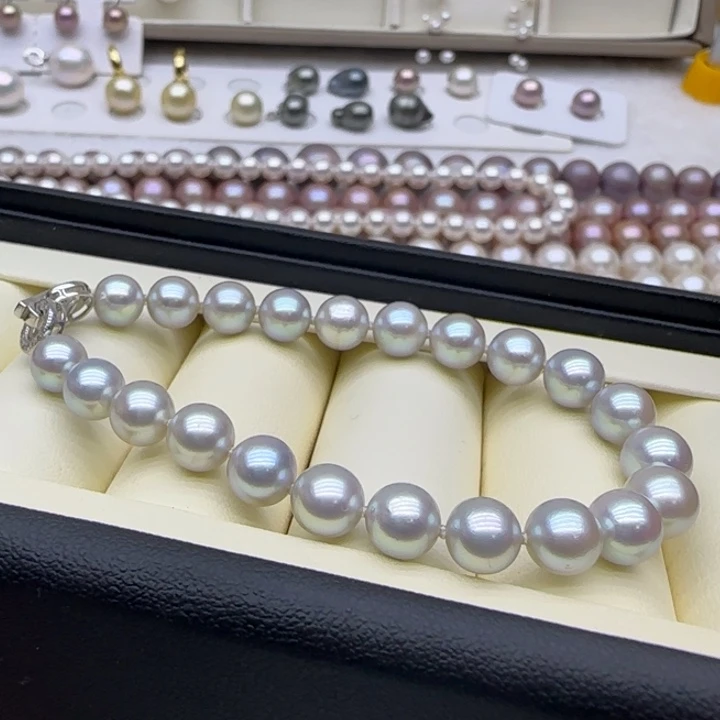 摆件未镶嵌海水珍珠海水真多麻手链7-8mm