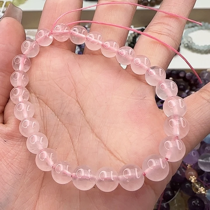 水晶手串未镶嵌粉水晶