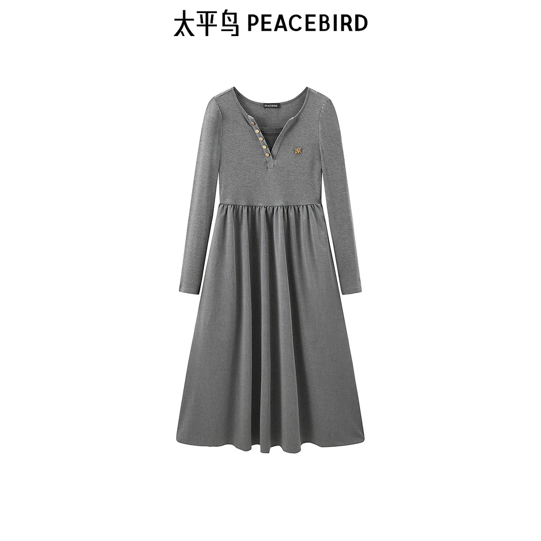 【粉丝专属】太平鸟女装秋季新款假两件拼接连衣裙A1FAE3360