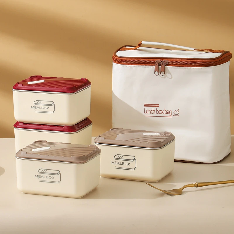 新疆包邮到家不锈钢便当盒保鲜盒饭盒袋子便携外带户外餐盒保