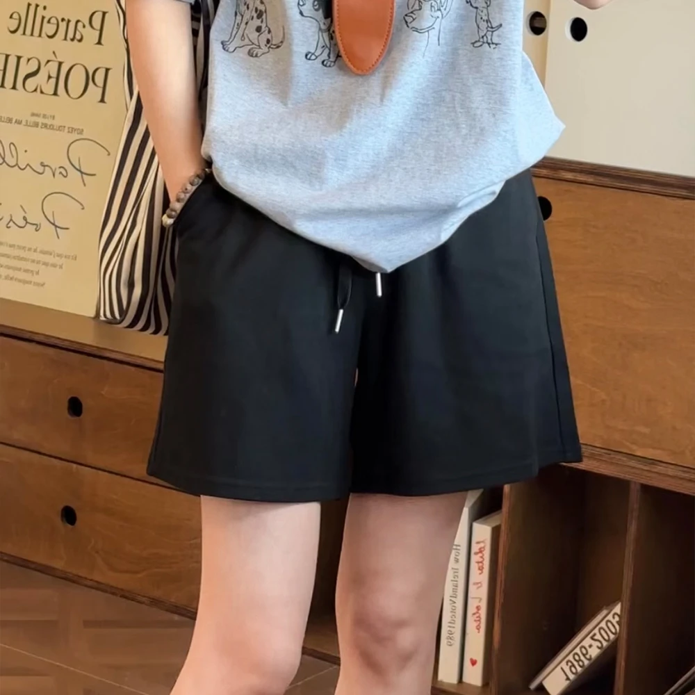 印像家四分裤休闲穿搭宽松弹力腰头显瘦显高女装阔腿舒适穿搭