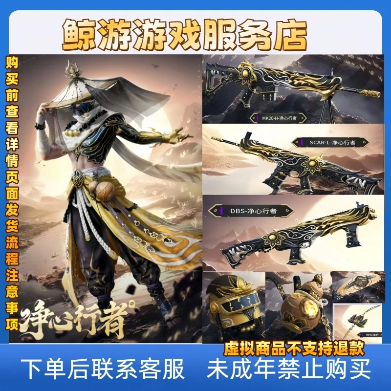 ★吃鸡游戏★净心行者系列角色皮肤MK20-H  SACR-L  DBS枪皮服