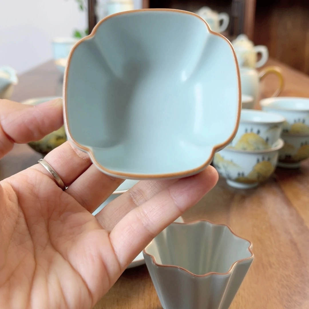 一**儿仙南汝窑天青四方杯